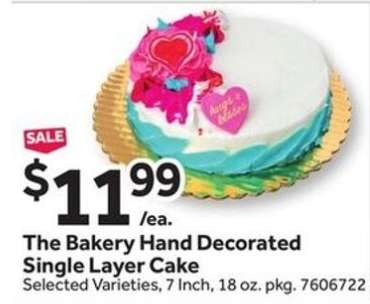 The Bakery Hand Decorated Single Layer Cake