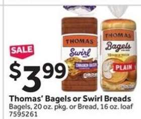 Thomas' Bagels or Swirl Breads