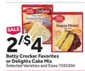 Betty Crocker Favorites or Delights Cake Mix