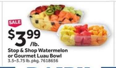 Stop & Shop Watermelon or Gourmet Luau Bowl