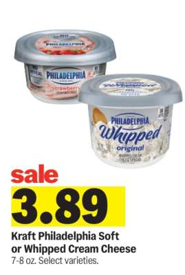 Kraft Philadelphia Soft or Whipped Cream Cheese*