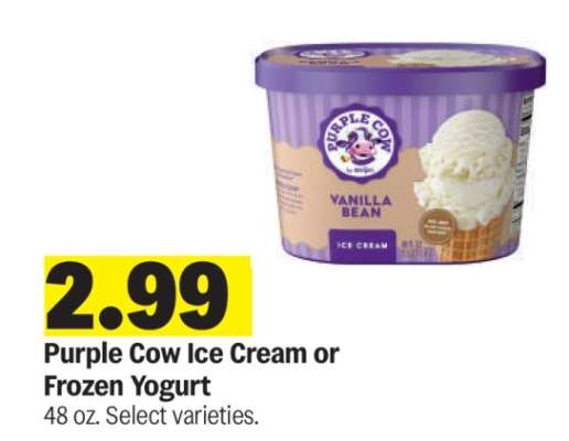 Purple Cow Ice Cream or Frozen Yogurt