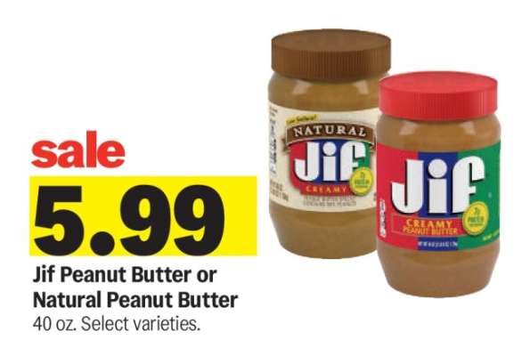 Jif Peanut Butter or Natural Peanut Butter
