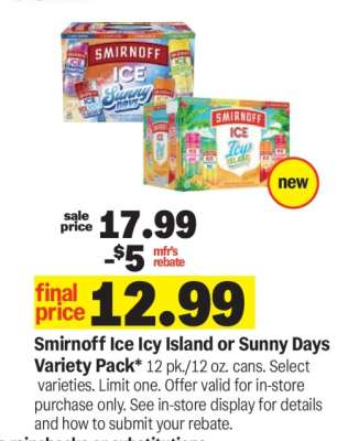 Smirnoff Ice Icy Island or Sunny Days Variety Pack