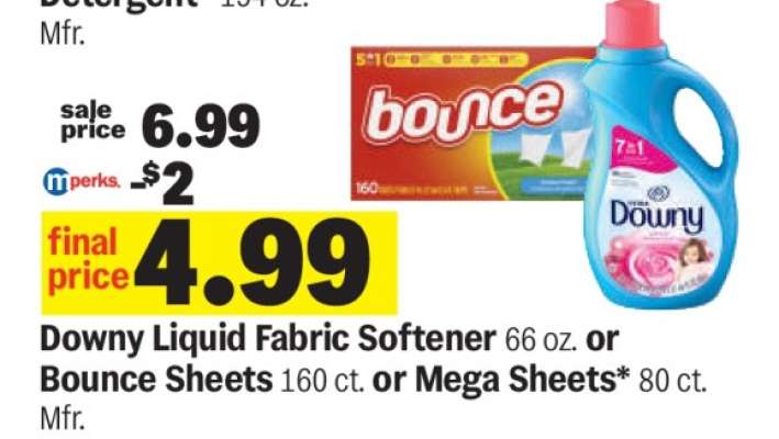 Downy Liquid Fabric Softener or Bounce Sheets