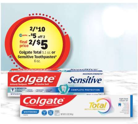 Colgate Total or Sensitive Toothpastes