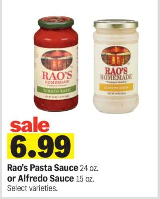 Rao's Pasta Sauce or Alfredo Sauce