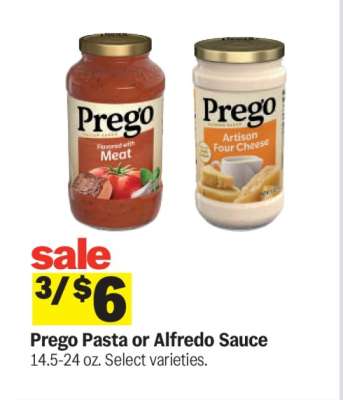 Prego Pasta or Alfredo Sauce