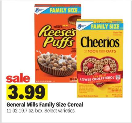 General Mills Family Size Cereal