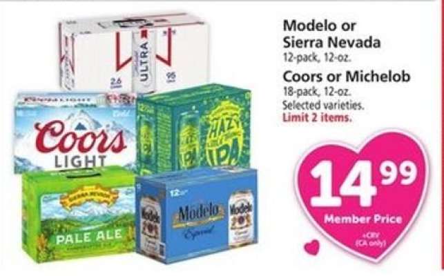 Modelo or Sierra Nevada, Coors or Michelob