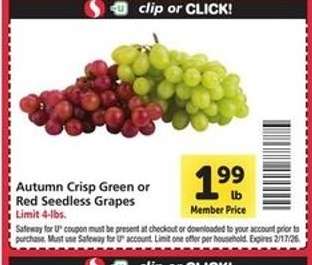 Autumn Crisp Green or Red Seedless Grapes