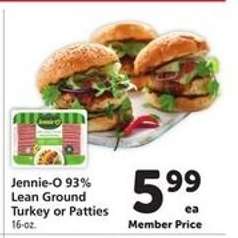 Jennie-O 93% Lean Ground Turkey or Patties