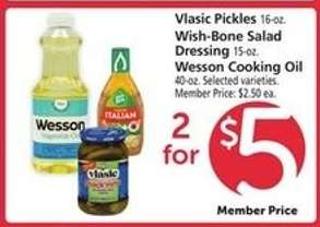 Vlasic Pickles, Wish-Bone Salad Dressing, Wesson Cooking Oil