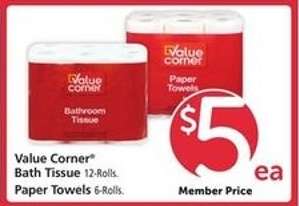Value Corner Bath Tissue / Paper Towels