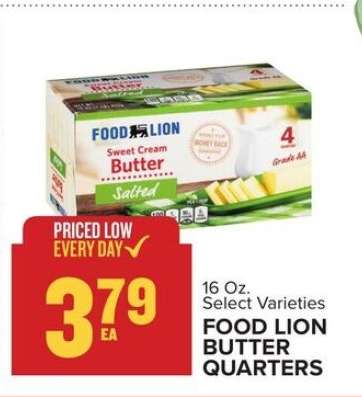 FOOD LION BUTTER QUARTERS