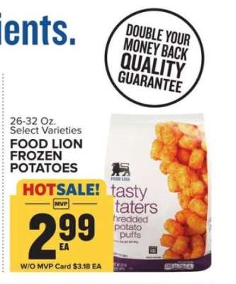 FOOD LION FROZEN POTATOES
