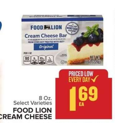 Food Lion Cream Cheese