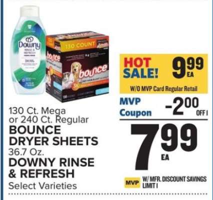 Bounce Dryer Sheets & Downy Rinse & Refresh