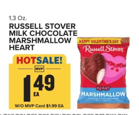 Russell Stover Milk Chocolate Marshmallow Heart