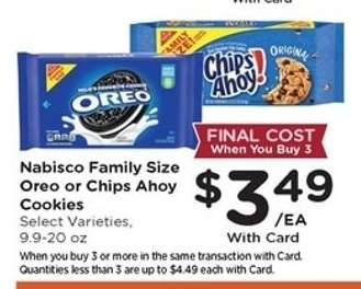 Nabisco Family Size Oreo or Chips Ahoy! Cookies*