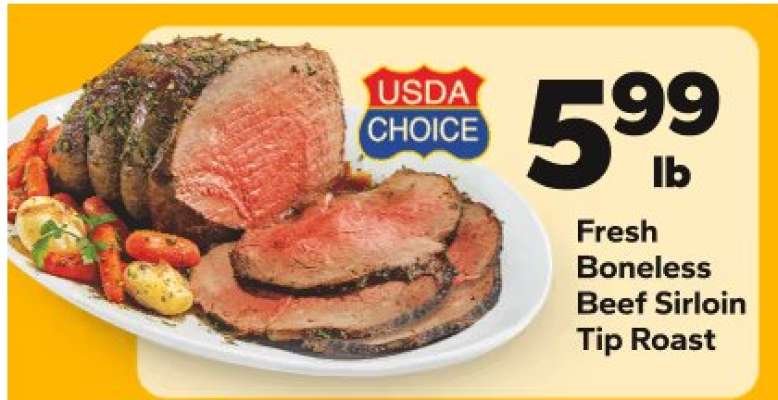 USDA Choice Fresh Boneless Beef Sirloin Tip Roast