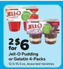 Jell-O Pudding or Gelatin 4-Packs