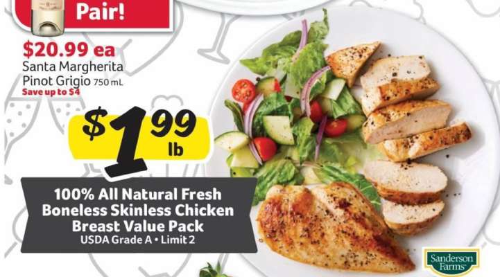 100% All Natural Fresh Boneless Skinless Chicken Breast Value Pack