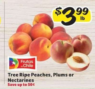Tree Ripe Peaches, Plums or Nectarines