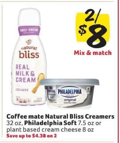 Coffee mate Natural Bliss Creamers, Philadelphia Soft
