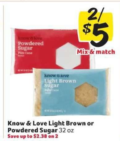 Know & Love Light Brown or Powdered Sugar