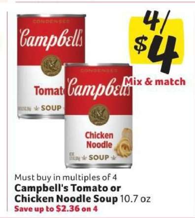 Campbell's Tomato or Chicken Noodle Soup