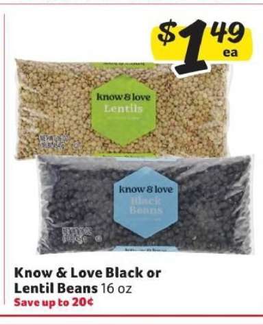 Know & Love Black or Lentil Beans