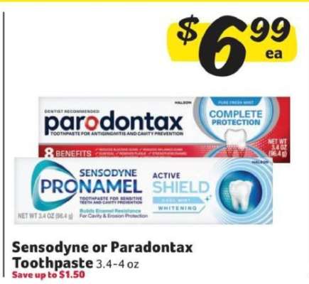 Sensodyne or Paradontax Toothpaste