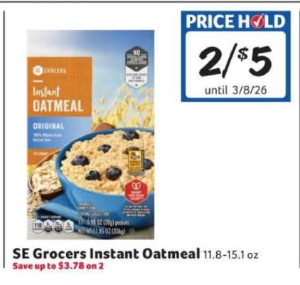 SE Grocers Instant Oatmeal