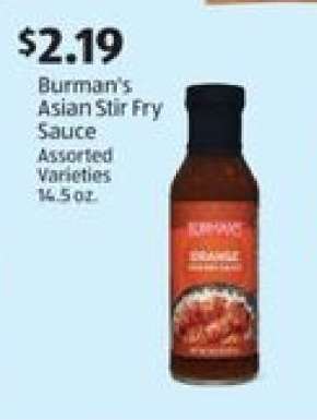 Burman's Asian Stir Fry Sauce