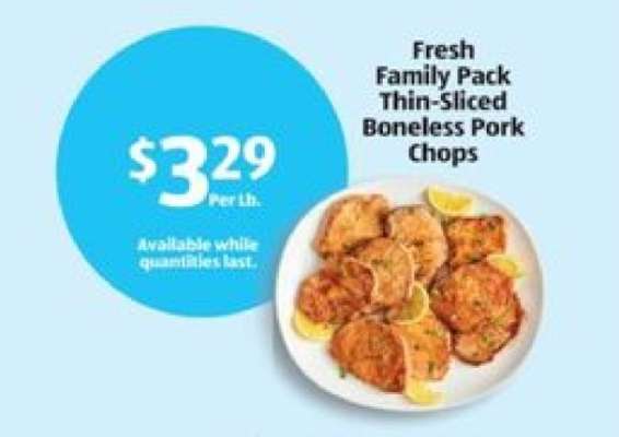 Fresh Family Pack Thin-Sliced Boneless Pork Chops