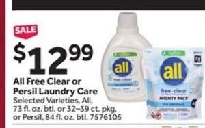 All Free Clear or Persil Laundry Care