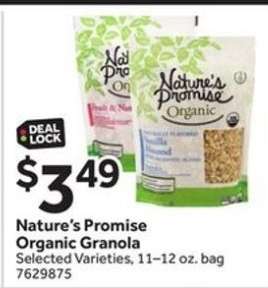 NATURE'S PROMISE ORGANIC GRANOLA