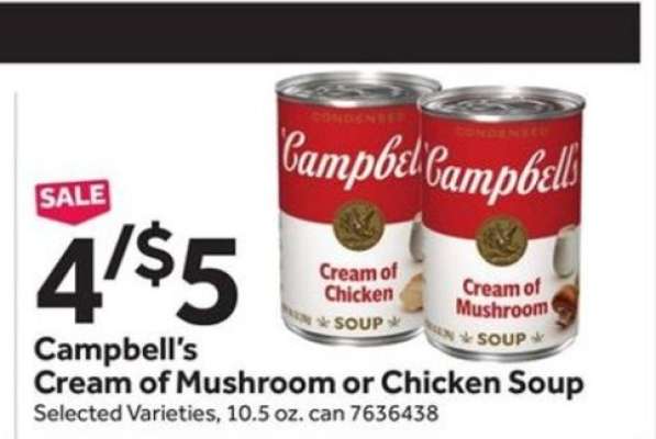 Campbell's Cream of Mushroom or Chicken Soup