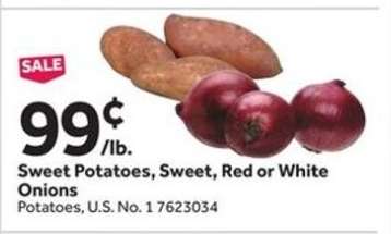 Sweet Potatoes, Sweet, Red or White Onions