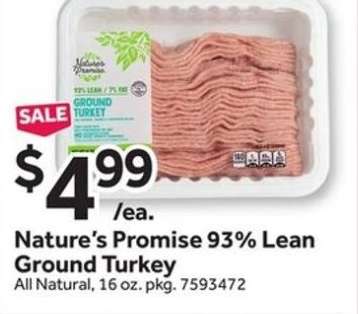 NATURE’S PROMISE 93% LEAN GROUND TURKEY