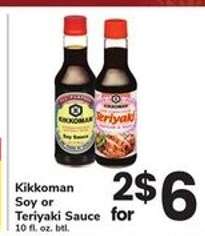 Kikkoman Soy or Teriyaki Sauce