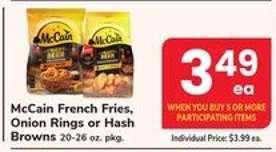 McCain French Fries, Onion Rings or Hash Browns