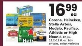 Corona, Heineken, Stella Artois, Modelo, Pacifico, Athletic or High Noon