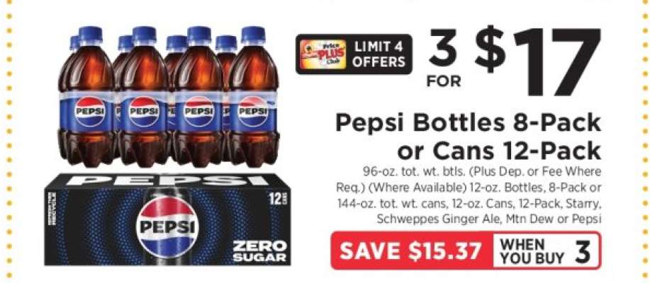 Pepsi Bottles 8-Pack or Cans 12-Pack