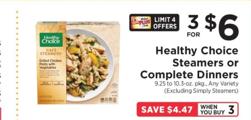 Healthy Choice Steamers or Complete Dinners