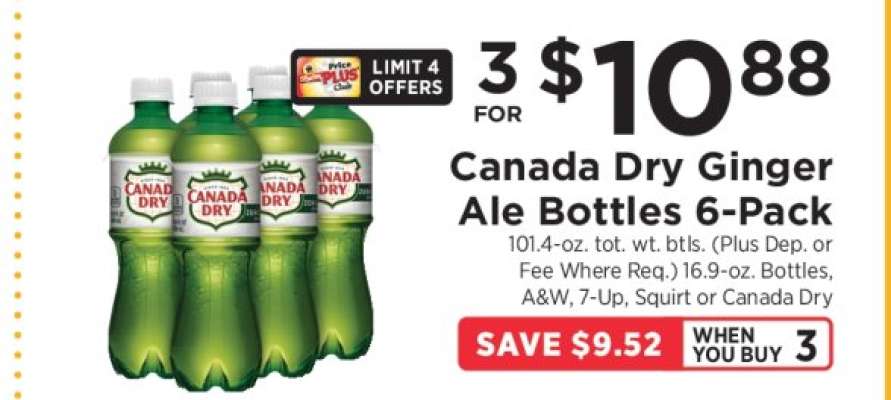 Canada Dry Ginger Ale Bottles 6-Pack