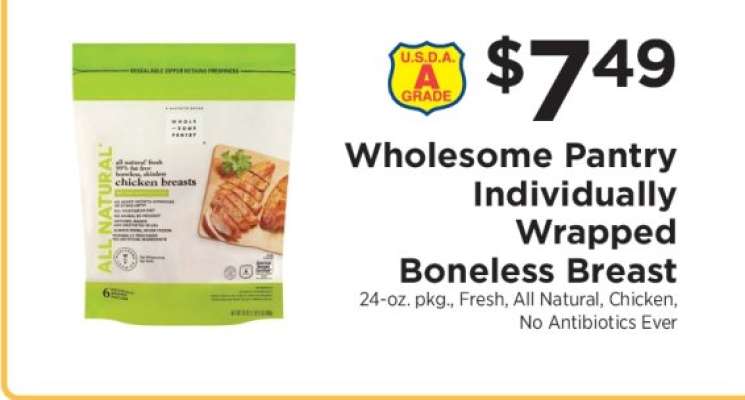 Wholesome Pantry Individually Wrapped Boneless Breast