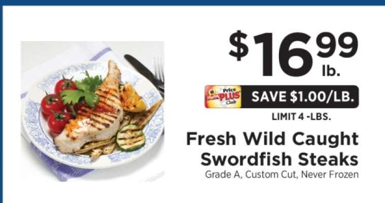FRESH WILD CAUGHT SWORDFISH STEAKS