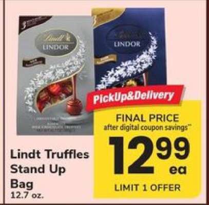 Lindt Truffles Stand Up Bag